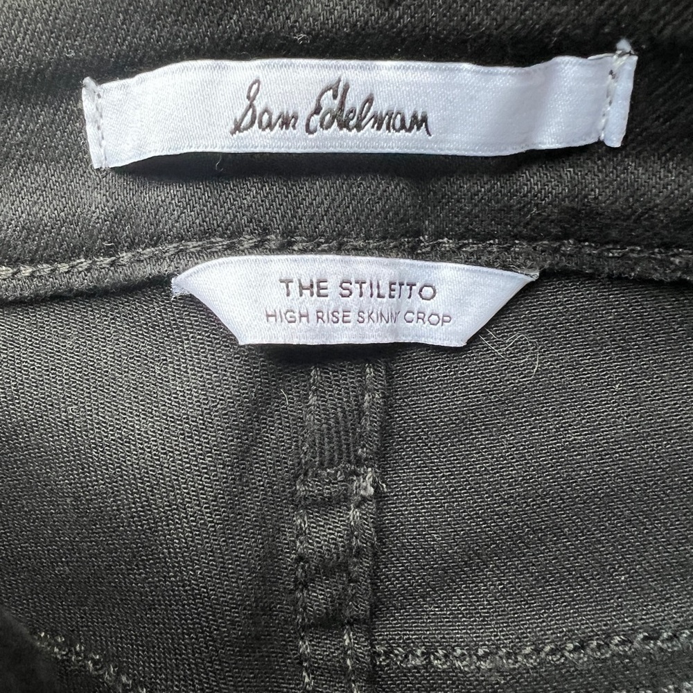 NWOT Sam Edelman Black The Stiletto High Rise Skinny Crop Jeans Size 0/25 - Picture 2 of 5